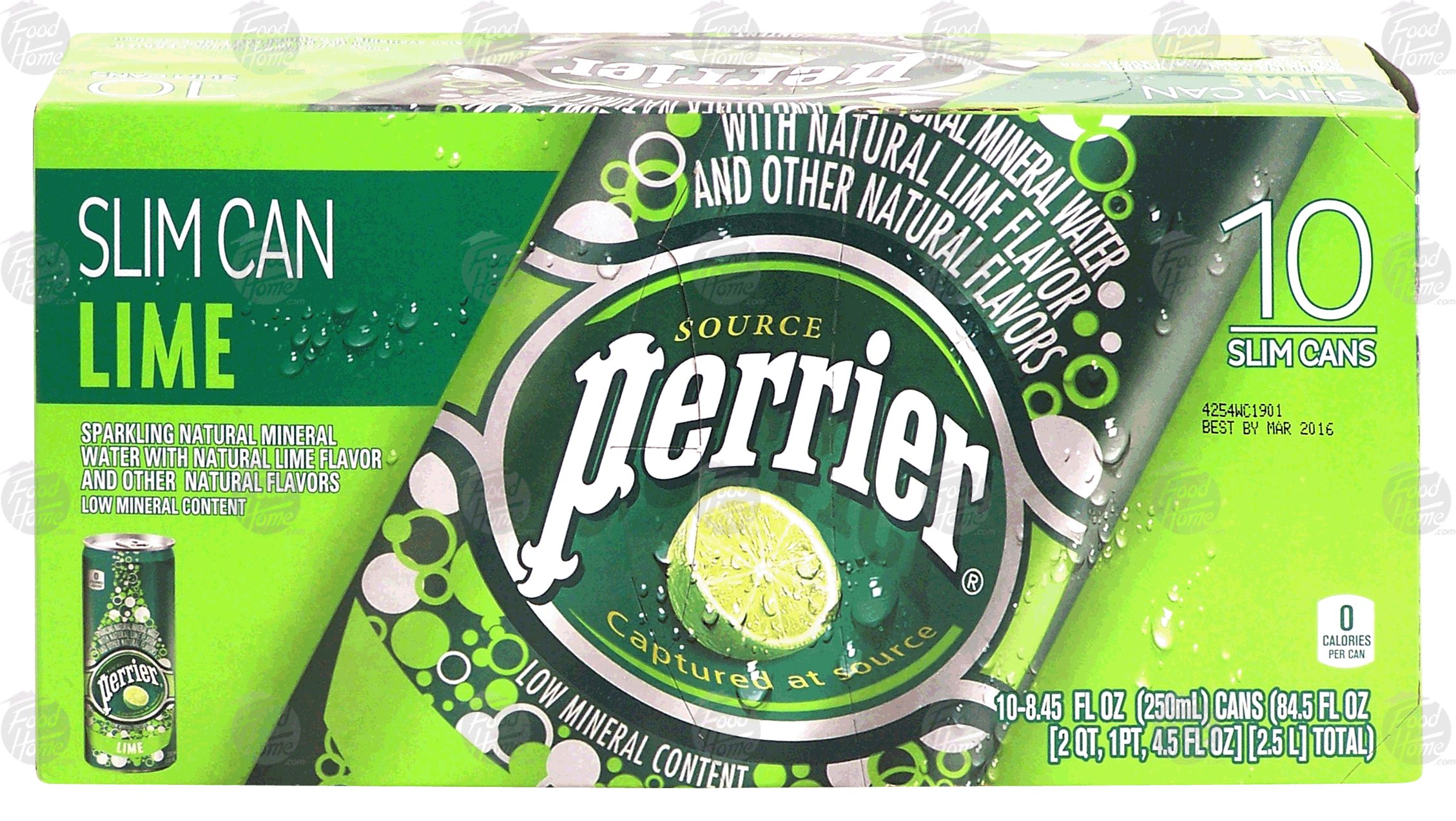 Perrier Slim Can sparkling natural mineral water with natural lime flavor and other natural flavors, 10- 8.45 fl oz c Full-Size Picture